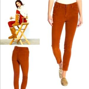 We The Free Burnt Orange Corduroy Skinny Jeans Raw Hem Size 29